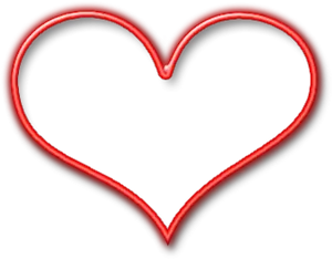 Neon Red Heart Outline