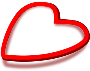 Neon Red Heart Outline