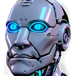 Neon Robot Head PNG 18
