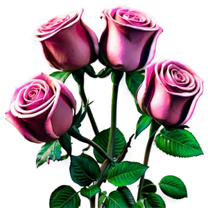 Neon Roses Nightlife PNG Mhv