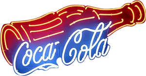 Neon Sign Coca Cola Bottle PNG image