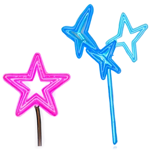 Neon Star Wand PNG 81