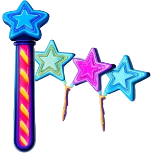 Neon Star Wand PNG Ffl90 PNG
