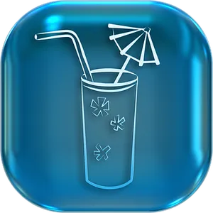 Neon Style Drink Icon PNG image