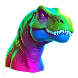 Neon Style T Rex Head PNG Evj PNG