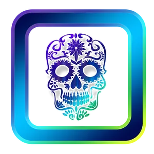 Neon Sugar Skull Icon
