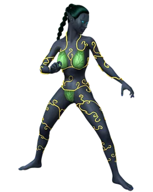 Neon Tribal Art Female Figure