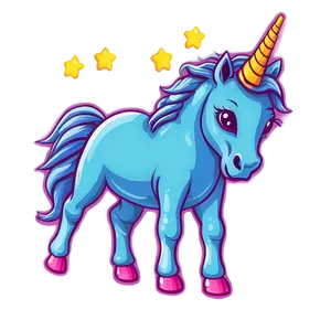 Neon Unicorn Clipart PNG 06262024 PNG