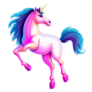 Neon Unicorn Clipart PNG 70
