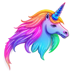 Neon Unicorn Clipart PNG Snb34 PNG