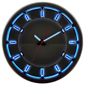 Neon Wall Clock PNG Dmu68