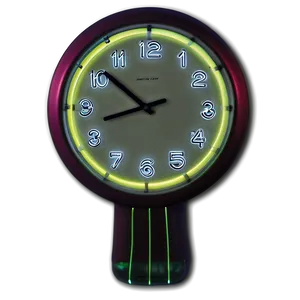 Neon Wall Clock PNG Wyd34