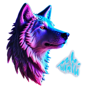 Neon Wolf Face Graphic Png Dwh PNG image