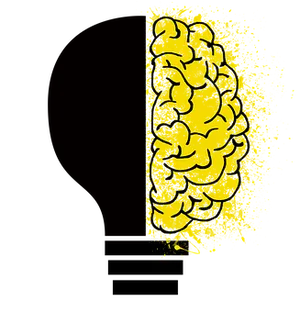 Neon Yellow Brain Silhouette PNG image