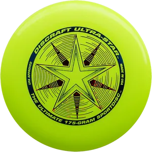 Neon Yellow Discraft Ultimate Frisbee PNG image