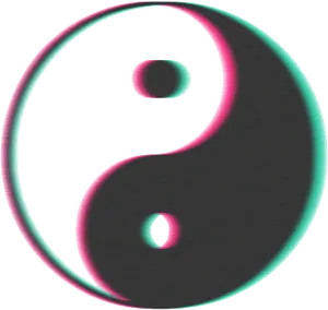 Neon Yin Yang Symbol PNG image