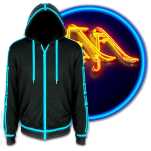 Neon Zip Up Hoodie PNG Lgg