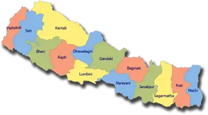 Nepal Administrative Zones Map PNG image