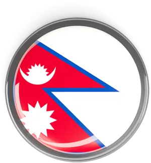 Nepal Flag Button PNG image