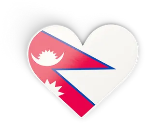 Nepal Flag Heart Shaped Graphic PNG image