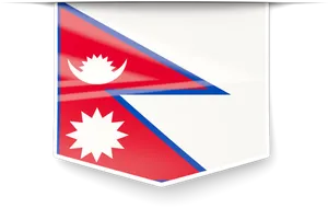 Nepal Flag Shield Graphic PNG image