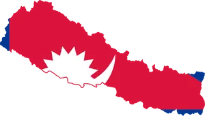 Nepal Map Flag Graphic PNG image