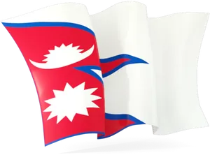 Nepal National Flag Waving PNG image