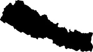 Nepal Outline Map Silhouette PNG image