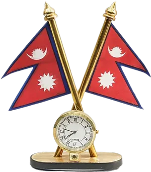 Nepali Flag Desk Clock PNG image