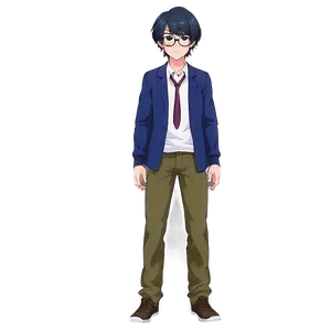 Nerd Anime Character Png Dhe PNG image