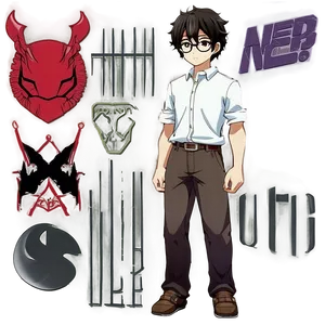 Nerd Anime Character Png Hvm15 PNG image