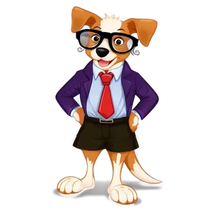 Nerd Dog Cartoon Png Pyi32 PNG image