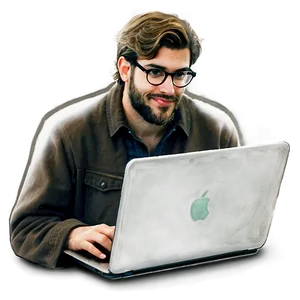 Nerd With Laptop Png 05232024 PNG image