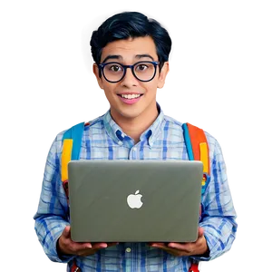 Nerd With Laptop Png 05232024 PNG image