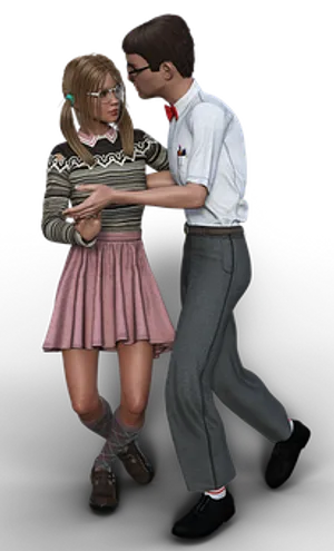 Nerdy Couple First Kiss