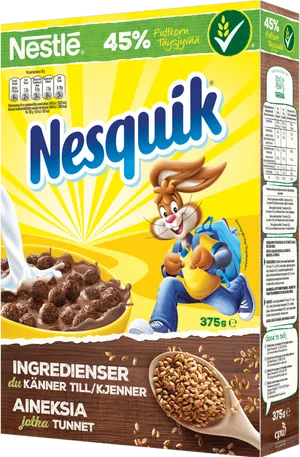 Nesquik Cereal Box Norway PNG image