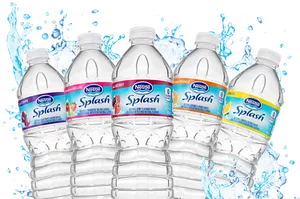 Nestle Splash Flavored Water Bottles PNG