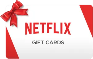 Netflix Gift Cardwith Red Ribbon PNG image