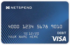 Netspend Visa Debit Card Mockup PNG image