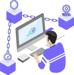 Network Security Management Illustration PNG image