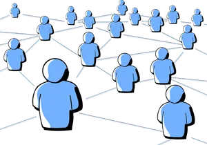 Networkof Blue Figures PNG image