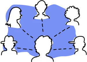Networkof Silhouettes Concept PNG