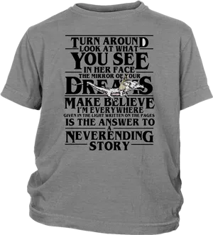 Neverending Story Lyrics T Shirt Design PNG image