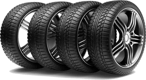 New Car Tyres Set PNG image