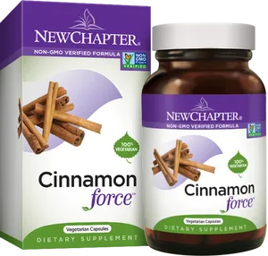 New Chapter Cinnamon Force Supplement Packaging PNG image