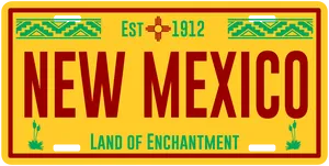 New Mexico License Plate PNG image