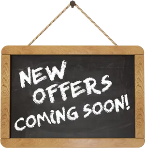 New Offers Coming Soon Chalkboard Sign PNG image