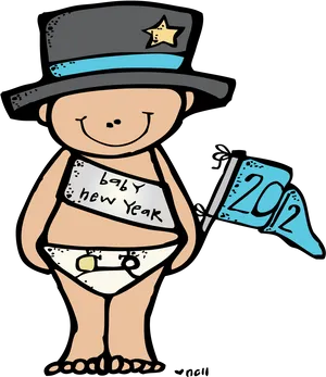 New Year Baby Cartoon2022.png PNG image
