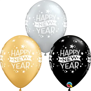 New Year Celebration Balloons PNG image