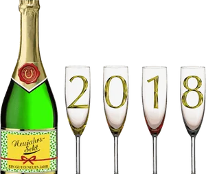 New Year Celebration Champagne2018 PNG image